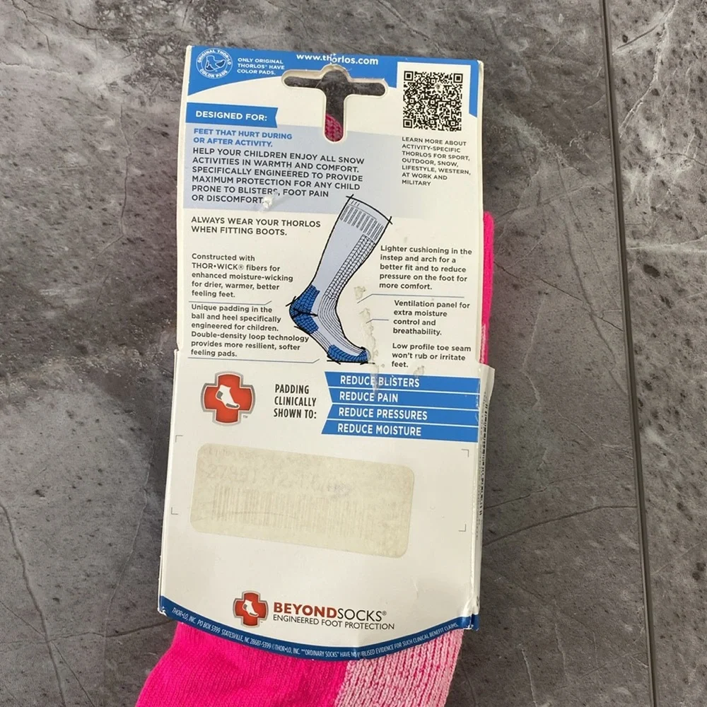 Thorlos Kids Snow Socks Size Youth 4.5 - 6 Pink Beyond Socks‎ Unisex Over Calf